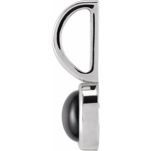 Platinum Natural Black Onyx Charm/Pendant – image 2