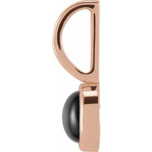 14K Rose Gold Natural Black Onyx Charm/Pendant