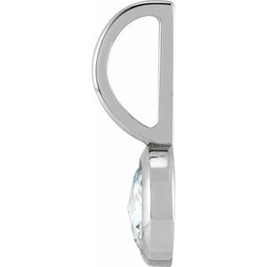 14K White Gold 1/3 CT Rose-Cut Natural Diamond Charm/Pendant – image 2
