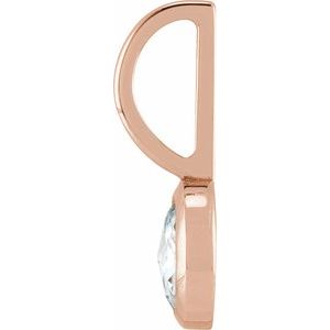 14K Rose 1/3 CT Rose-Cut Natural Diamond Charm/Pendant