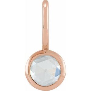 14K Rose 1/3 CT Rose-Cut Natural Diamond Charm/Pendant