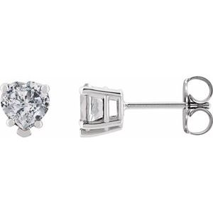 Sterling Silver Natural White Sapphire Stud Earrings