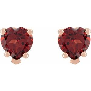 14K Rose Gold Natural Mozambique Garnet Stud Earrings – image 2