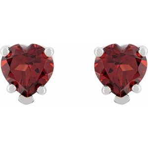 Platinum Natural Mozambique Garnet Stud Earrings – image 2