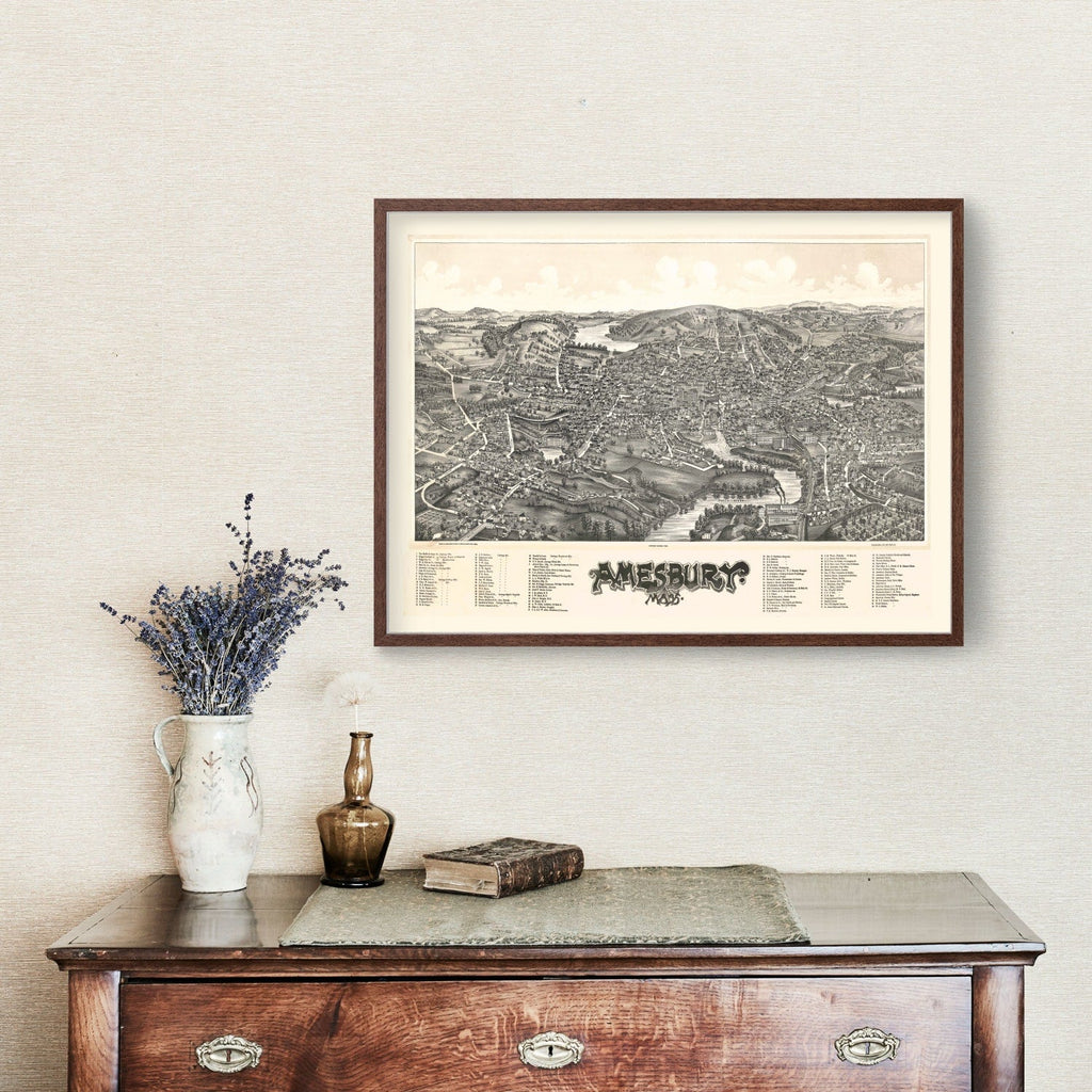 Vintage Map of Amesbury, Massachusetts 1890