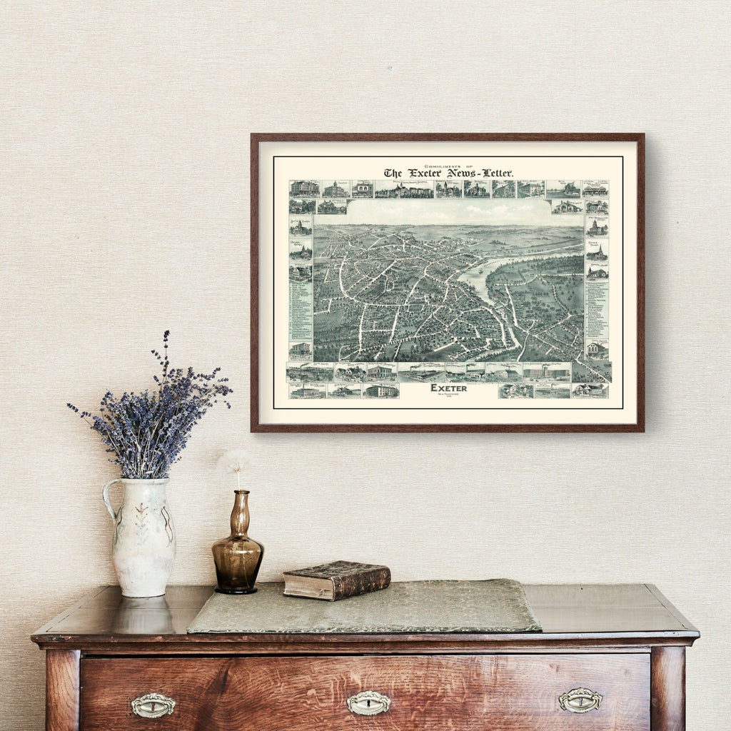Vintage Map of Exeter, New Hampshire 1896