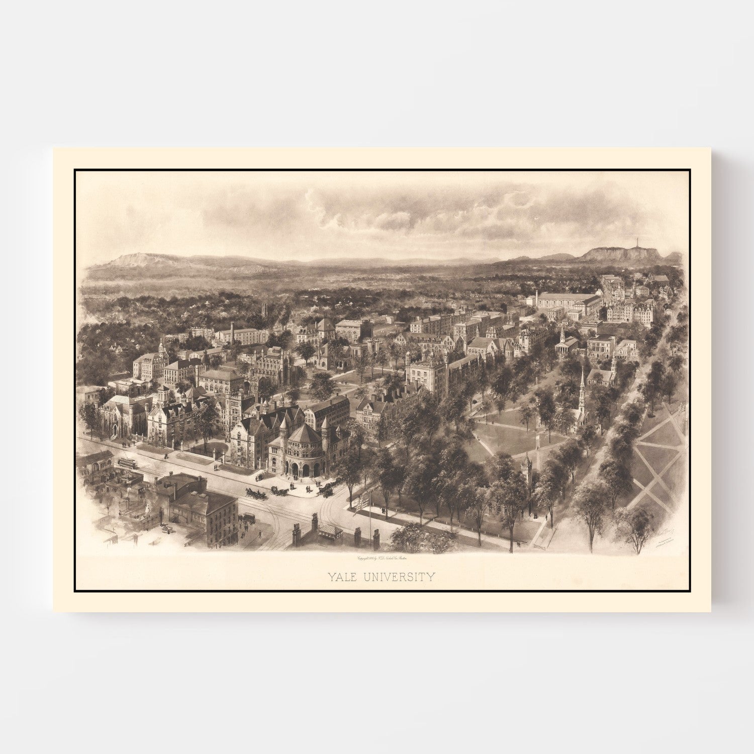 Vintage Map of Yale University, 1906