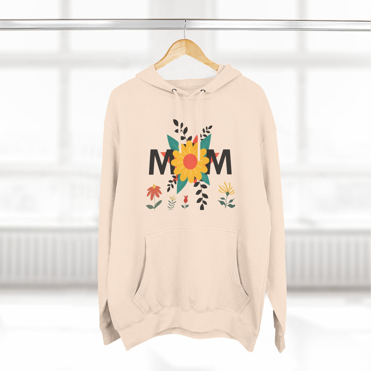Mom Floral Pattern Three-Panel Fleece Hoodie