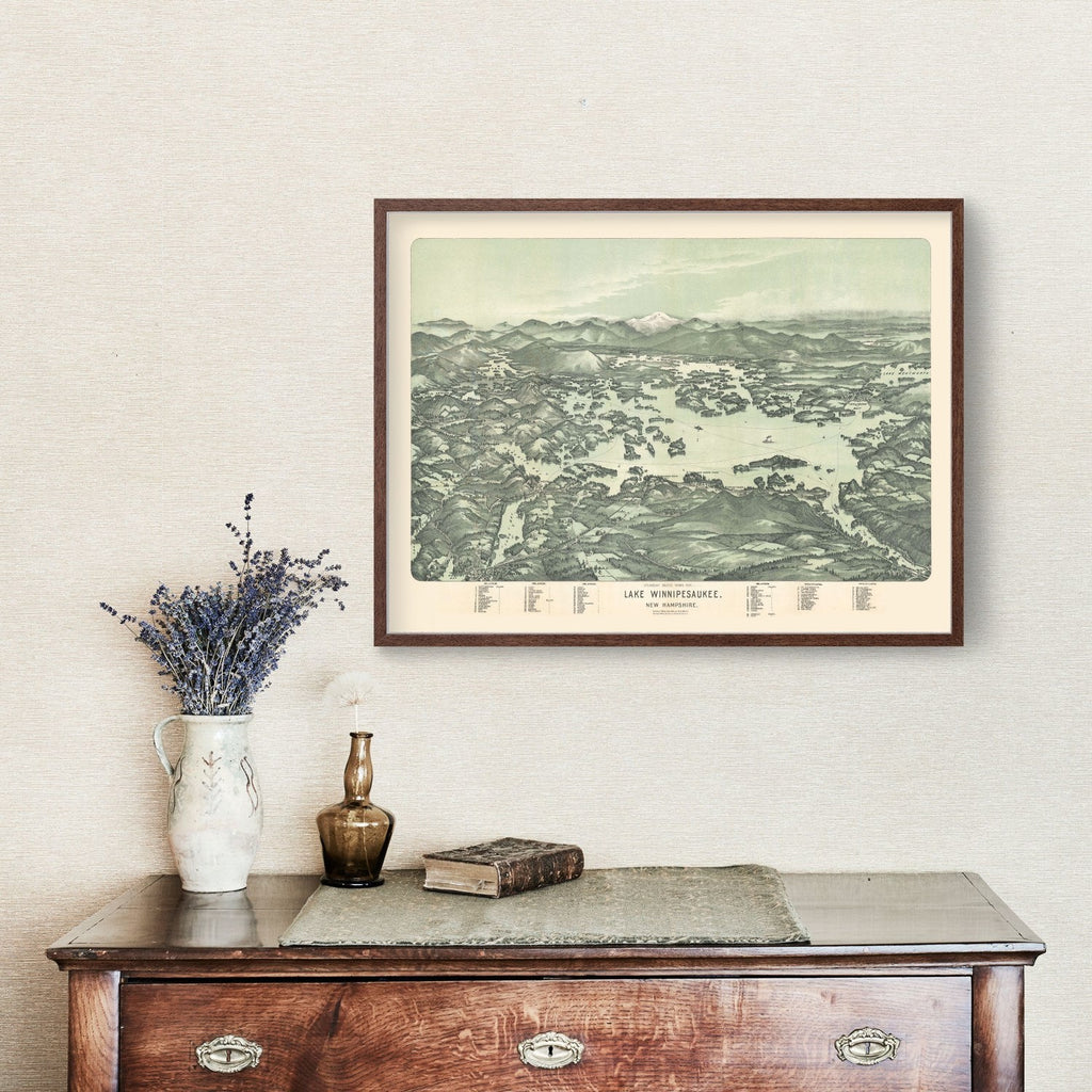 Vintage Map of Lake Winnipesaukee, New Hampshire 1909
