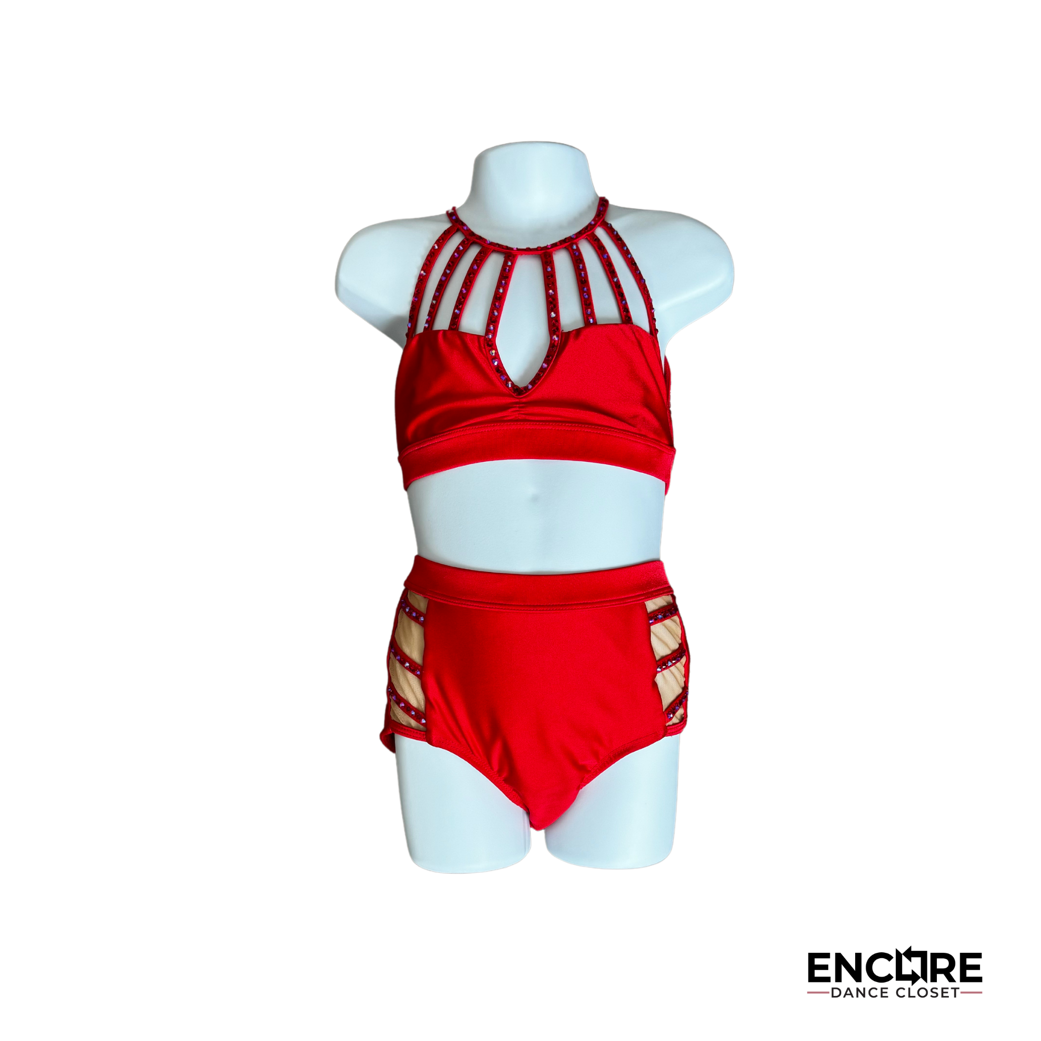 Red Rhinestone Two-Piece Set