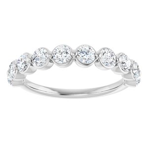 14K White 9/10 CTW Natural Diamond Anniversary Band