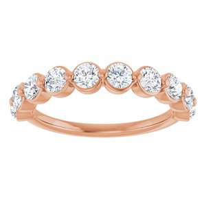 14K Rose 9/10 CTW Natural Diamond Anniversary Band