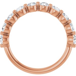 14K Rose 9/10 CTW Natural Diamond Anniversary Band