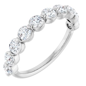 14K White 9/10 CTW Natural Diamond Anniversary Band