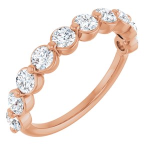 14K Rose Gold 1 CTW Lab-Grown Diamond Anniversary Band