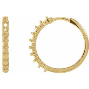 14K Yellow Gold 2 mm Round Cabochon 20 mm  Hoop Earring Mounting