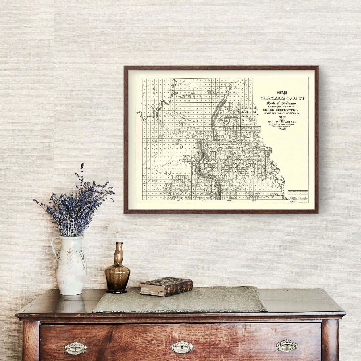 Vintage Map of Chambers County, Alabama 1974