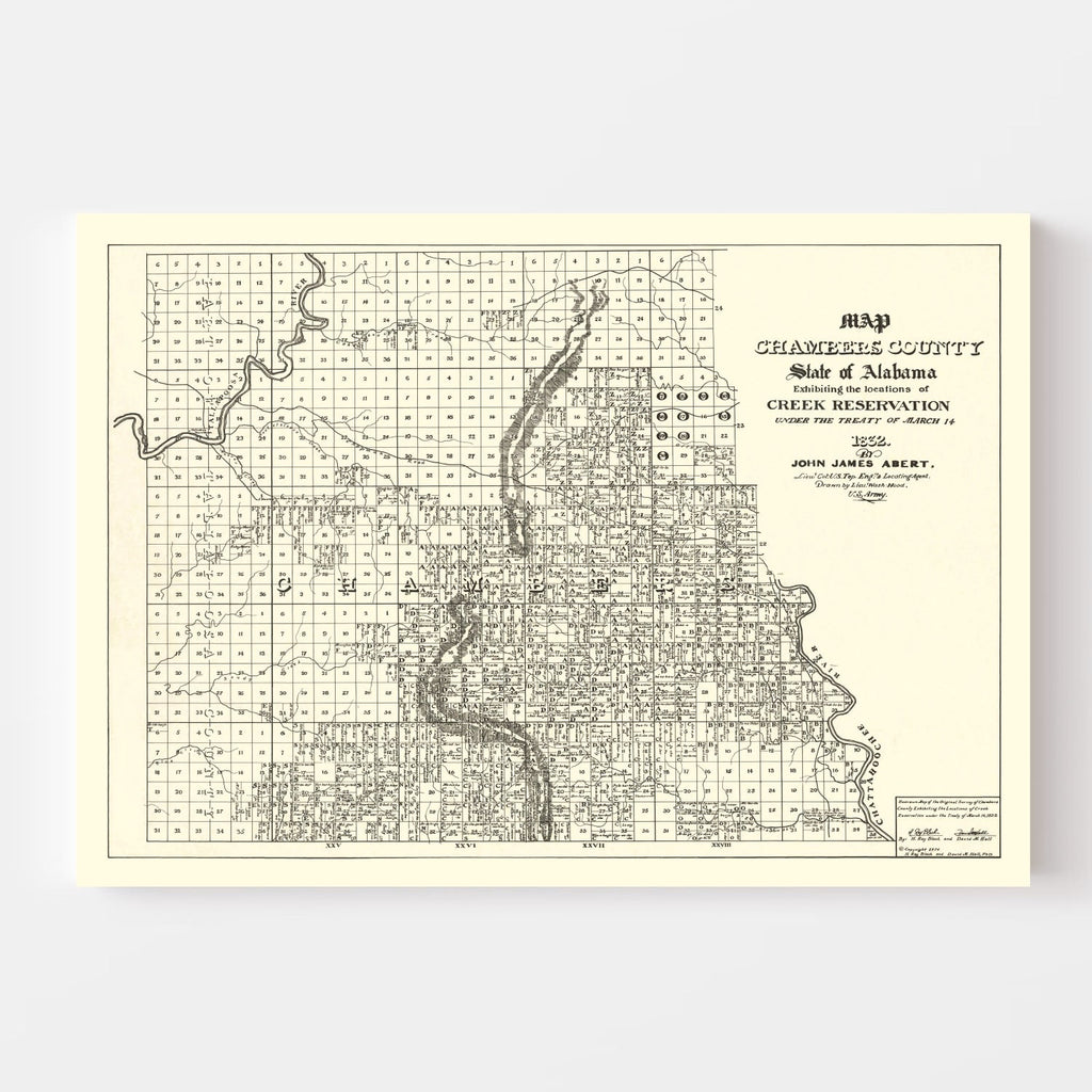 Vintage Map of Chambers County, Alabama 1974