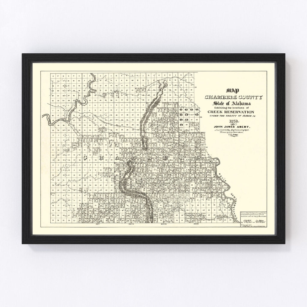 Vintage Map of Chambers County, Alabama 1974
