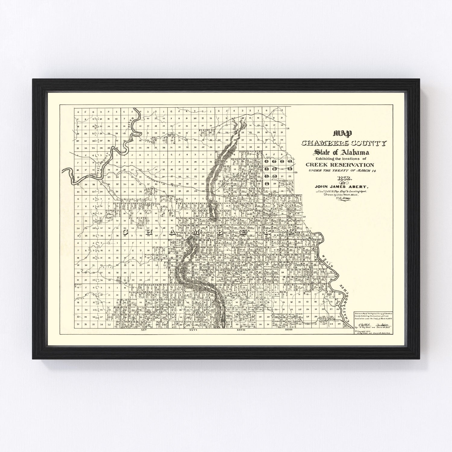 Vintage Map of Chambers County, Alabama 1974