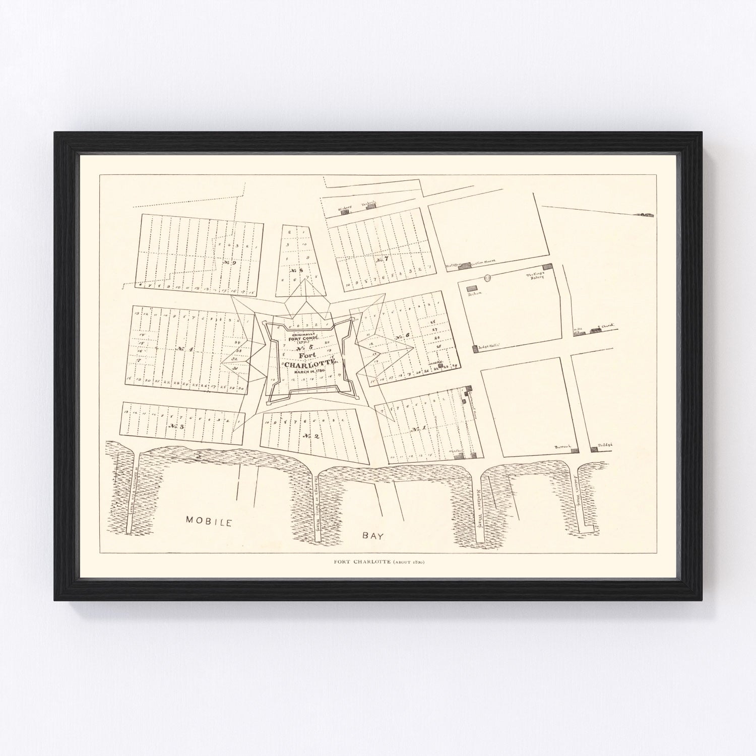 Vintage Map of Fort Charlotte, 1880