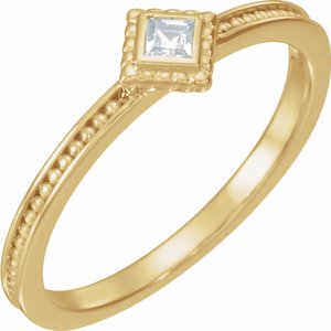 14K Yellow Gold 1/10 CTW Natural Diamond Family Stackable Ring