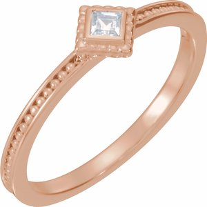 14K Rose Gold 1/10 CTW Natural Diamond Family Stackable Ring