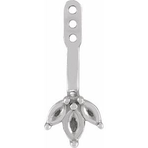 Platinum Marquise Cluster Front-Back Earring Jacket Mounting
