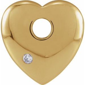 14K Yellow Gold .03 CT Natural Diamond Heart Pendant