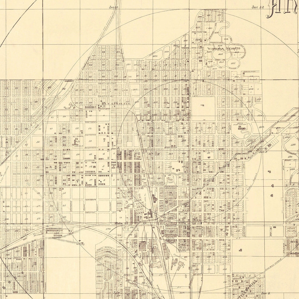 Vintage Map of Anniston, Alabama 1890