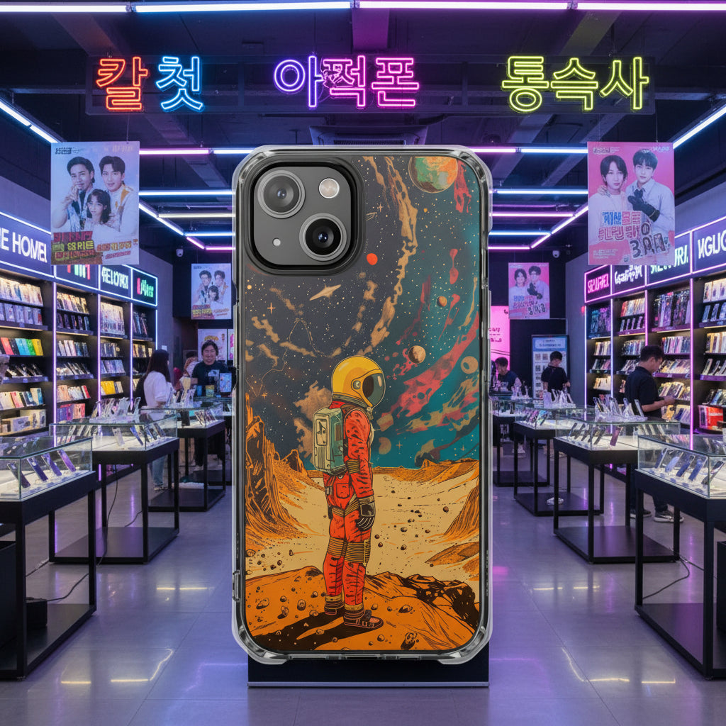 Retro Astronaut on Planet X Magnetic Clear Case for iPhone Series