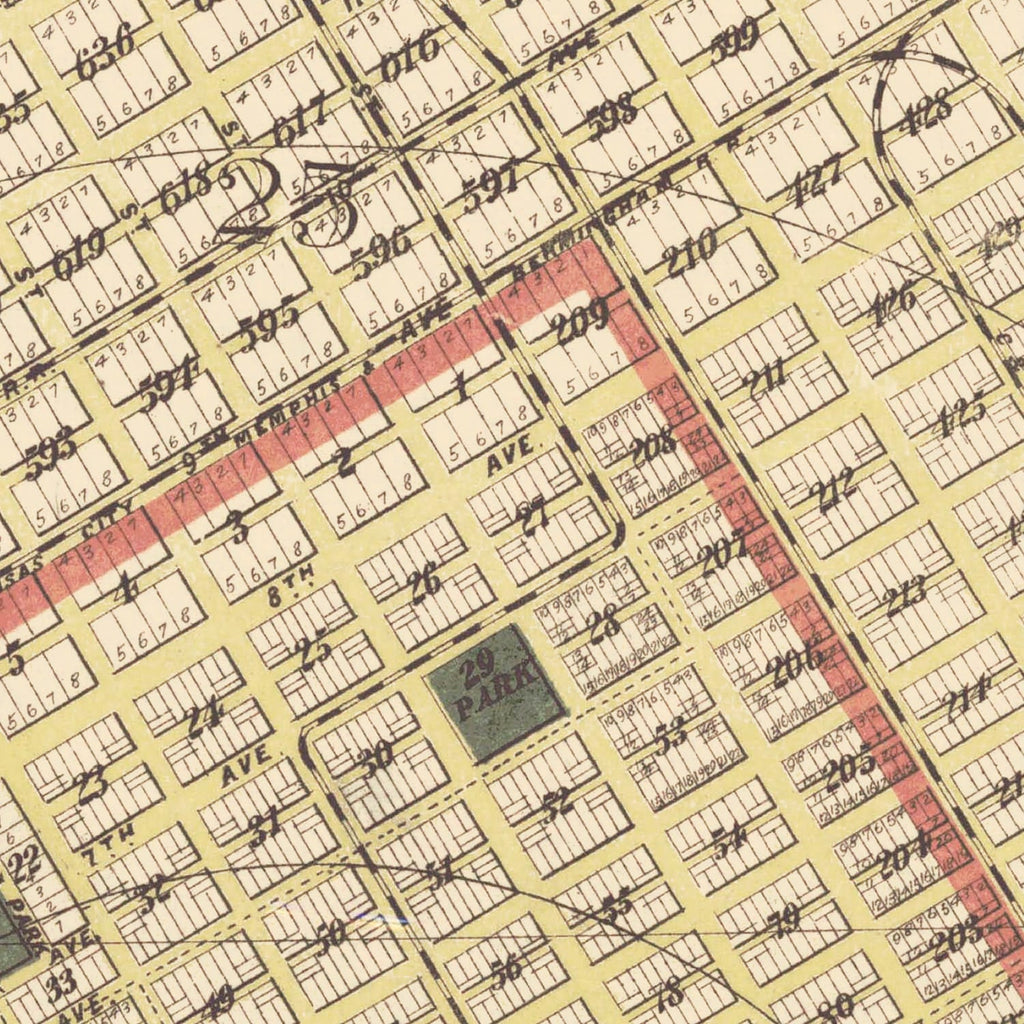 Vintage Map of Birmingham, Alabama 1888