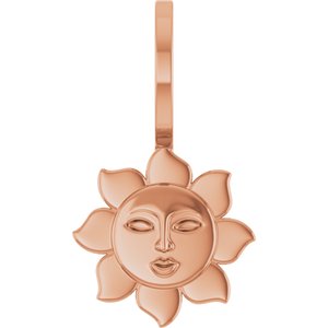 14K Rose Gold Sun Charm/Pendant