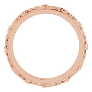 14K Rose 2.5 mm Sculptural Band Size 4