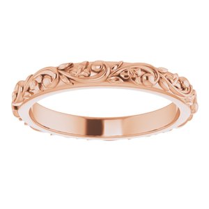 14K Rose 2.5 mm Sculptural Band Size 4.5