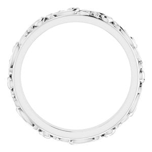14K White 2.5 mm Sculptural Band Size 4.5