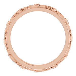 14K Rose 2.5 mm Sculptural Band Size 4.5