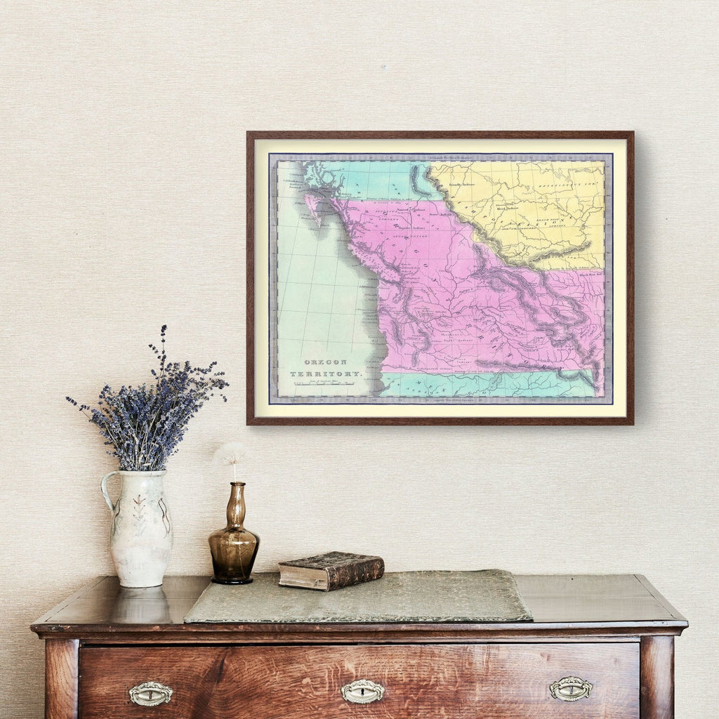Vintage Map of Washington 1842