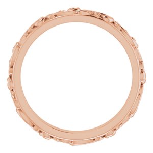 10K Rose 2.5 mm Sculptural Band Size 5