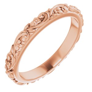 10K Rose 2.5 mm Sculptural Band Size 5