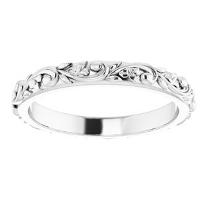 14K X1 White 2.5 mm Sculptural Band Size 5.5