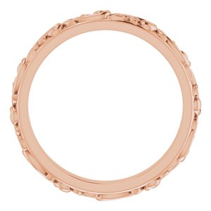 18K Rose 2.5 mm Sculptural Band Size 5.5