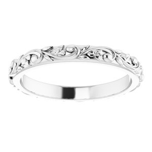 14K X1 White 2.5 mm Sculptural Band Size 6.5