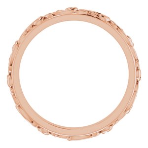 10K Rose 2.5 mm Sculptural Band Size 6.5
