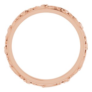 14K Rose 2.5 mm Sculptural Band Size 7.5