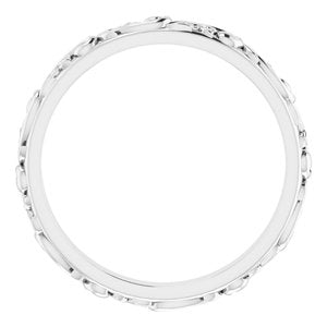 10K White 2.5 mm Sculptural Band Size 7.5