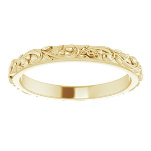 10K Yellow 2.5 mm Sculptural Band Size 7.5
