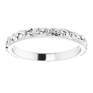 18K White 2.5 mm Sculptural Band Size 8