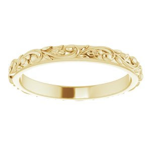 18K Yellow 2.5 mm Sculptural Band Size 8