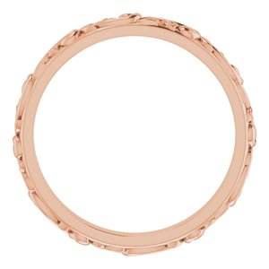 18K Rose 2.5 mm Sculptural Band Size 8